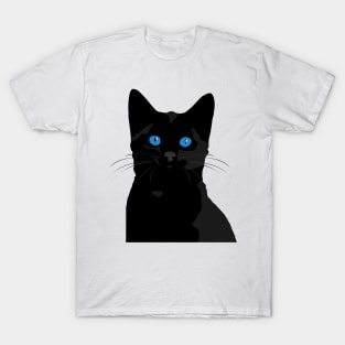 Black Cat with Blue Eyes T-Shirt